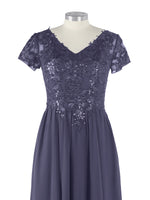 Short Sleeves Chiffon Dress 