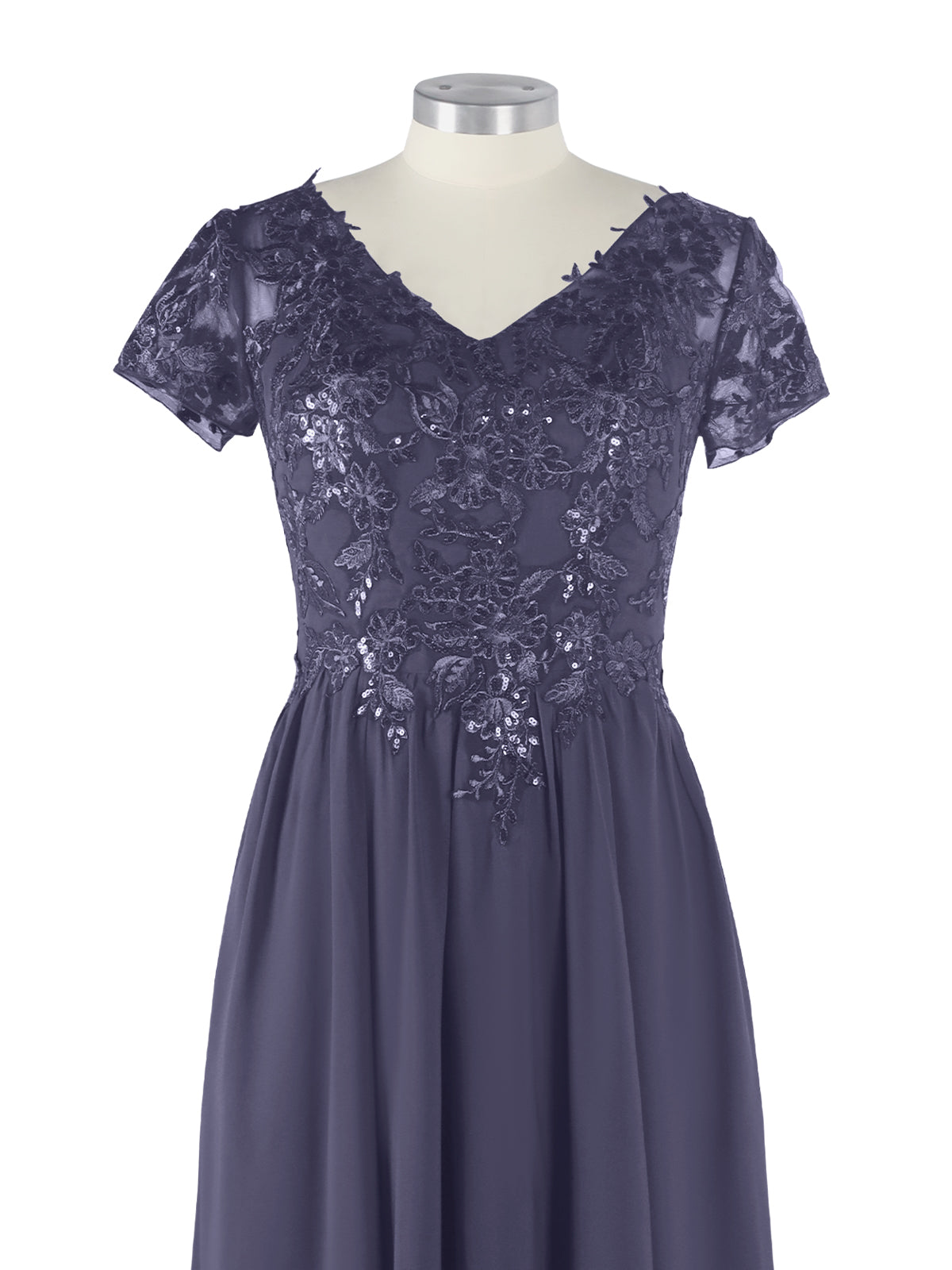 Short Sleeves Chiffon Dress 