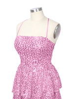 Sequined Halter Flare Mini Dress 