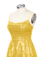 Sequin Scoop Neckline Mini Dress 