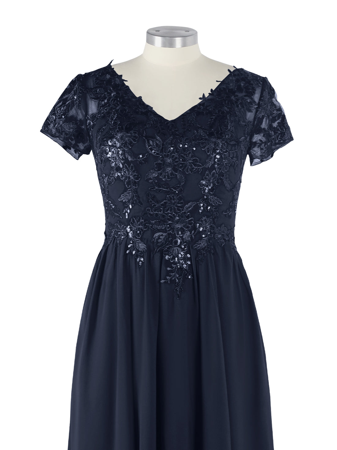 Short Sleeves Chiffon Dress 
