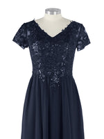 Short Sleeves Chiffon Dress 