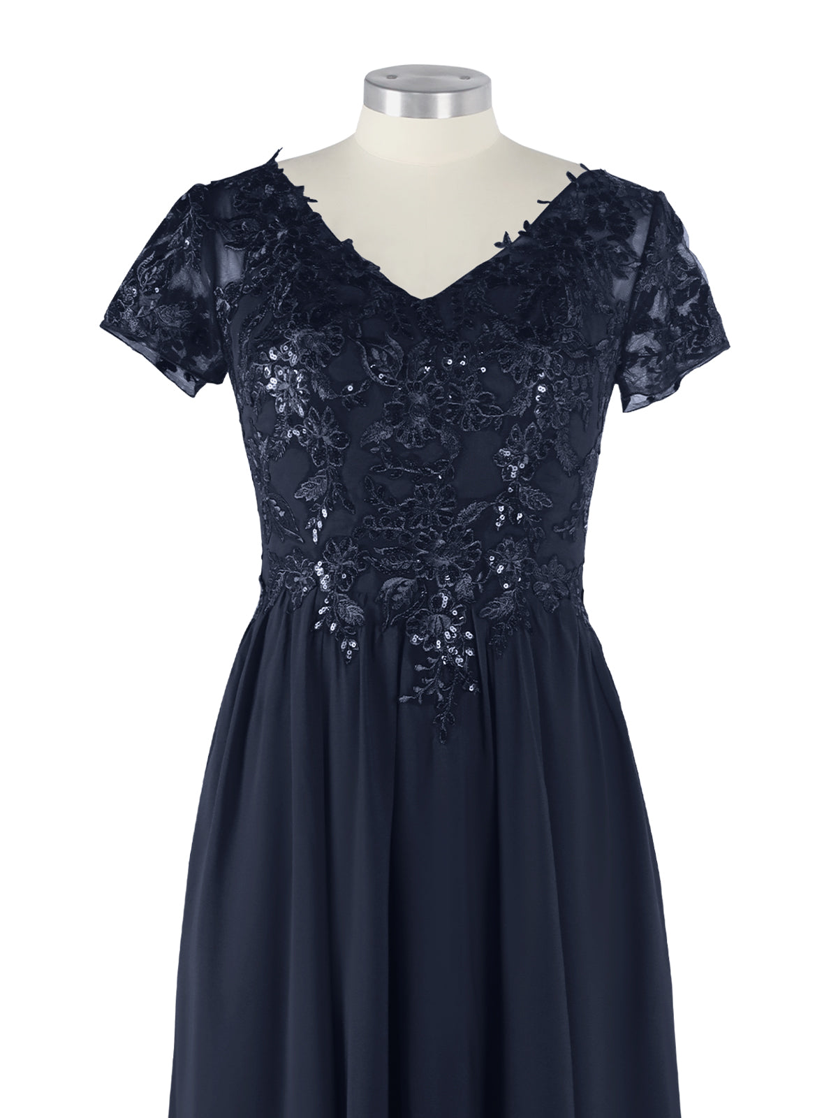 Short Sleeves Chiffon Dress 