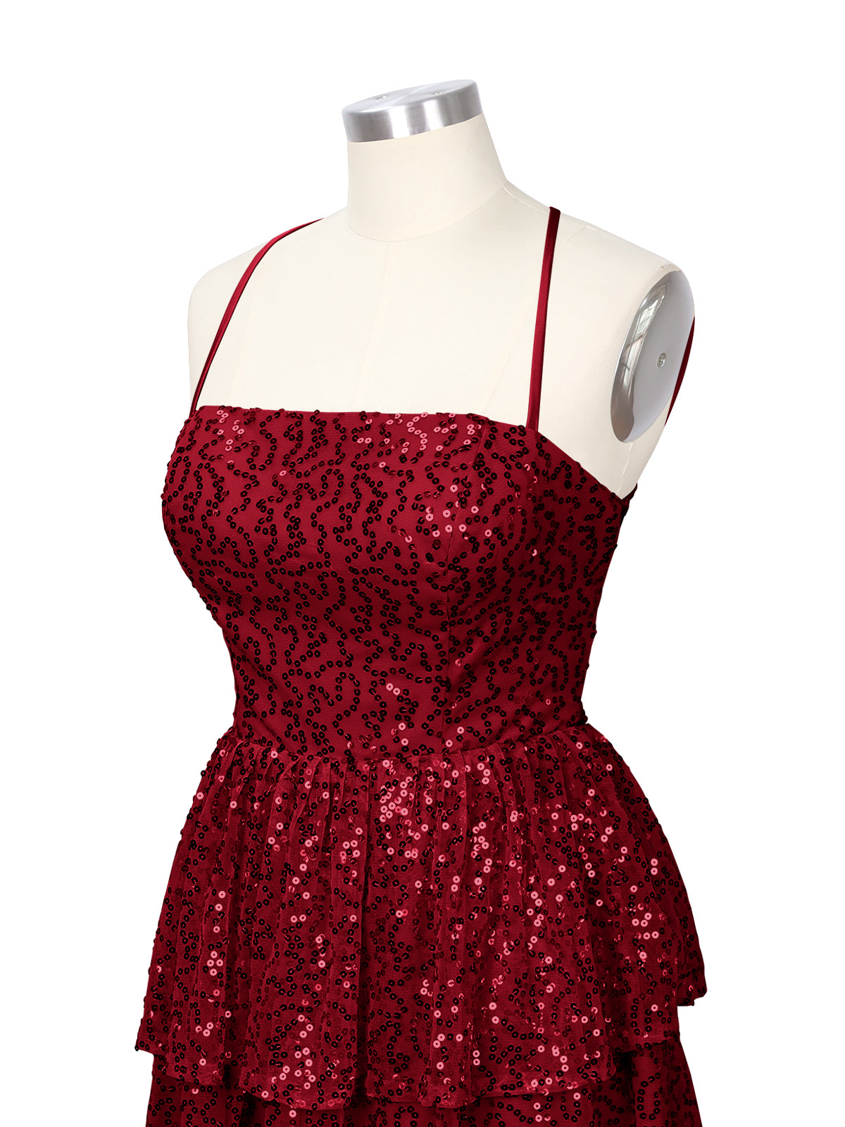 Sequined Halter Flare Mini Dress 