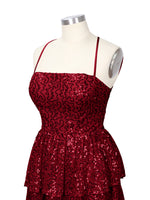 Sequined Halter Flare Mini Dress 