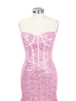 Spaghetti Sheath Prom Dress 
