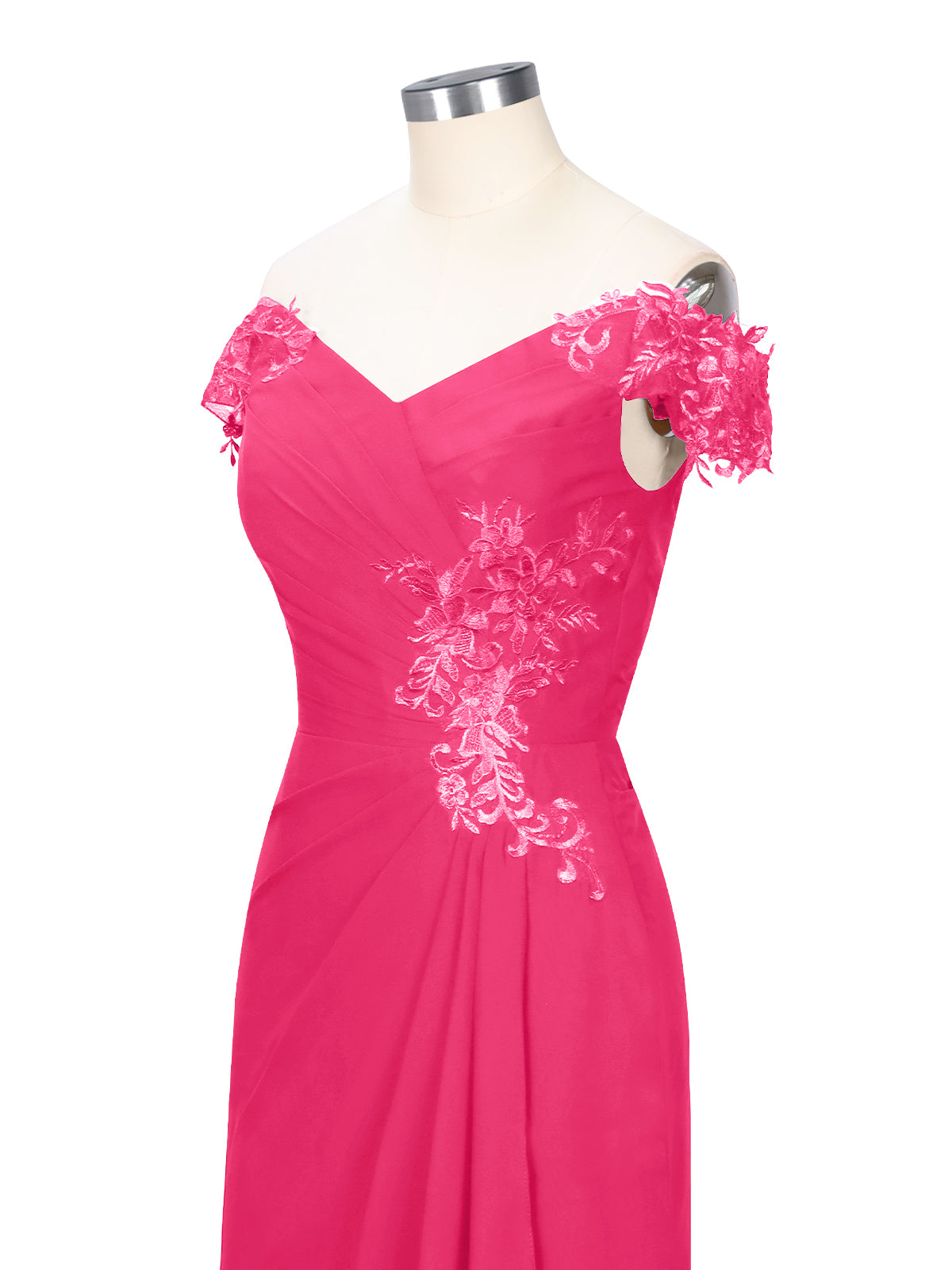 Off-Shoulder Chiffon Sheath Dress 