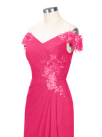 Off-Shoulder Chiffon Sheath Dress 