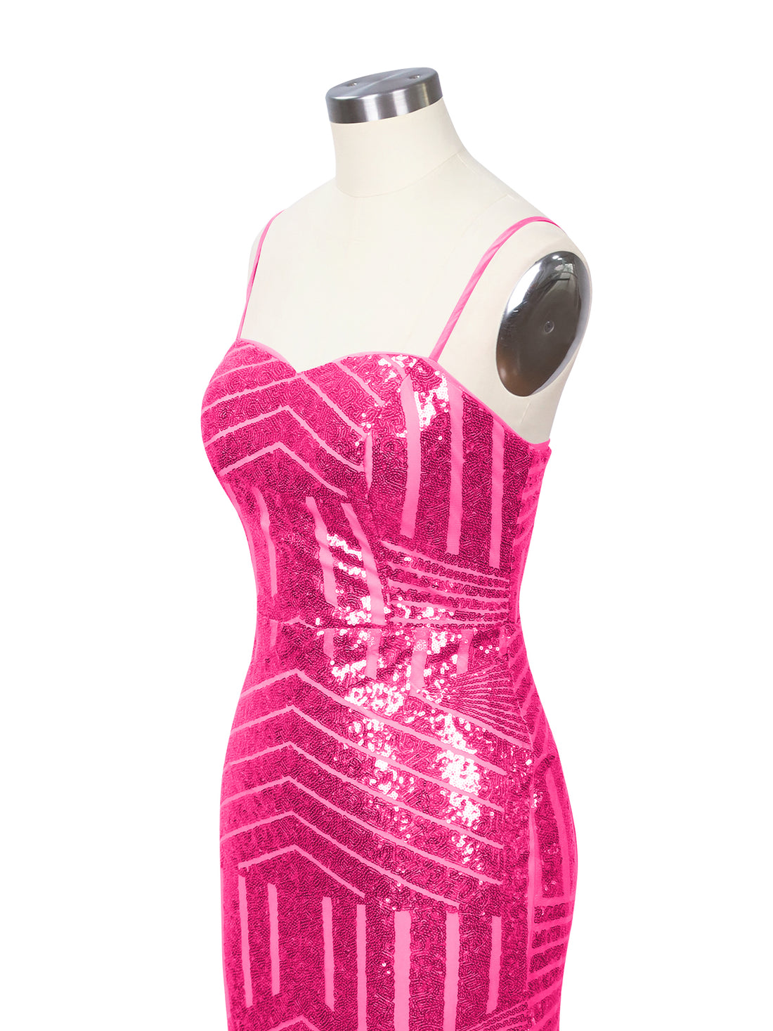 Geometric Sequin Prom Dress 