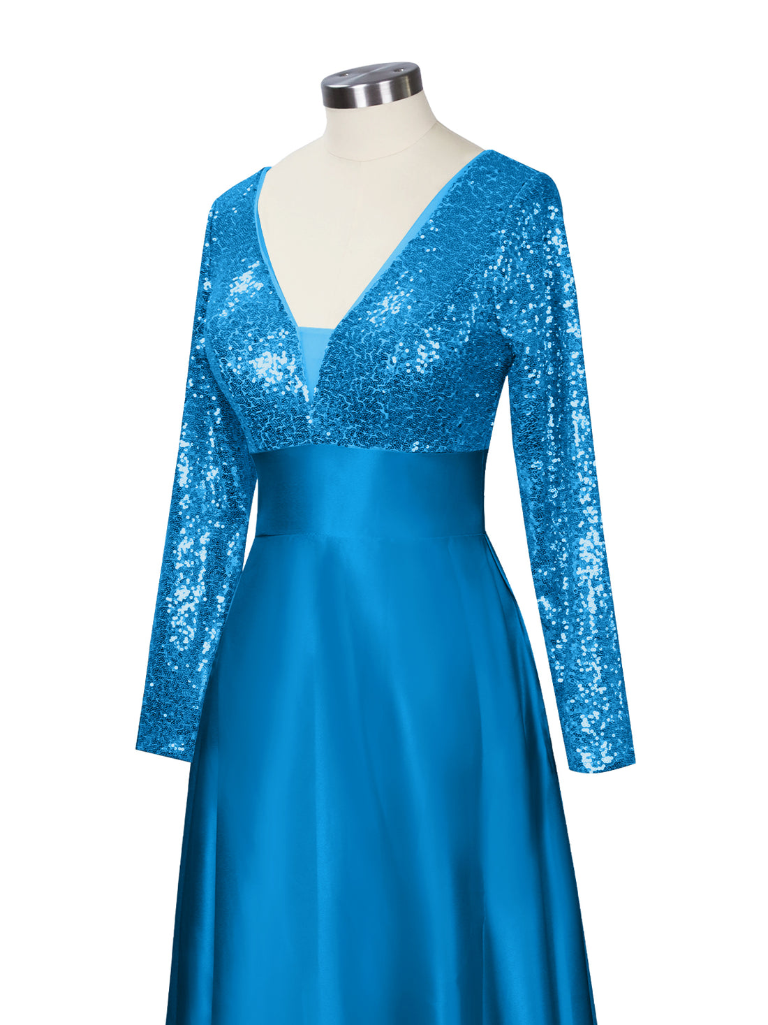 Long Sleeveless Sequin Prom Dress 
