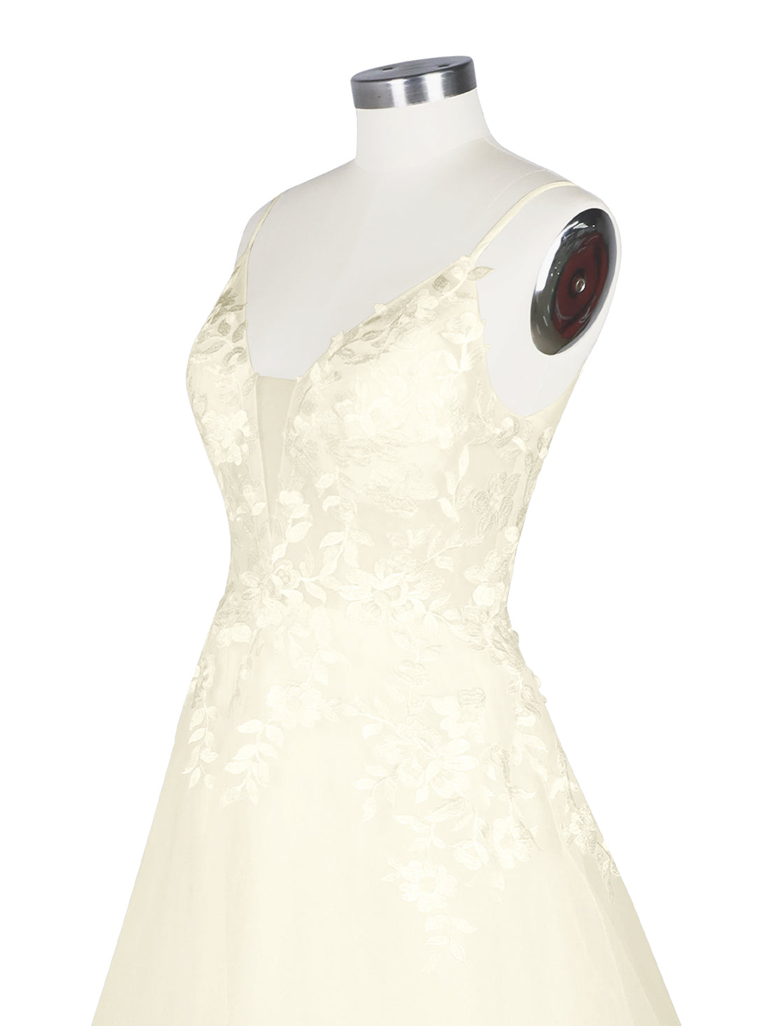 Illusion Spaghetti Straps Wedding Dress 