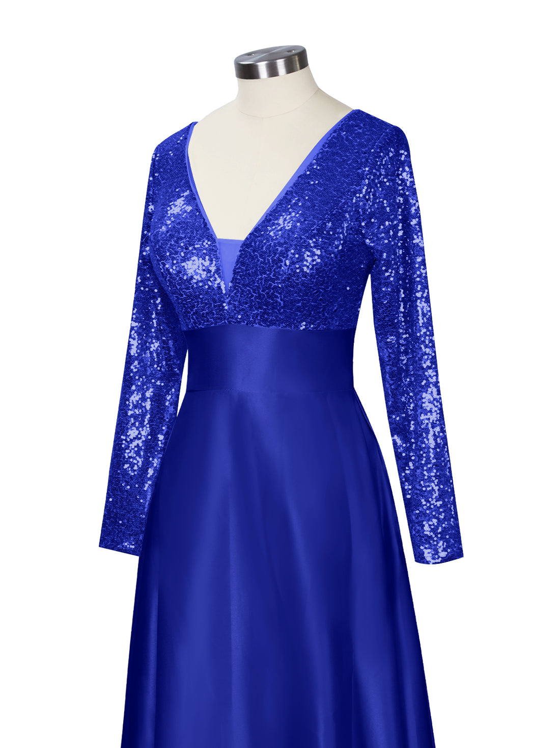 Long Sleeveless Sequin Prom Dress 