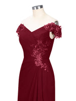 Off-Shoulder Chiffon Sheath Dress 