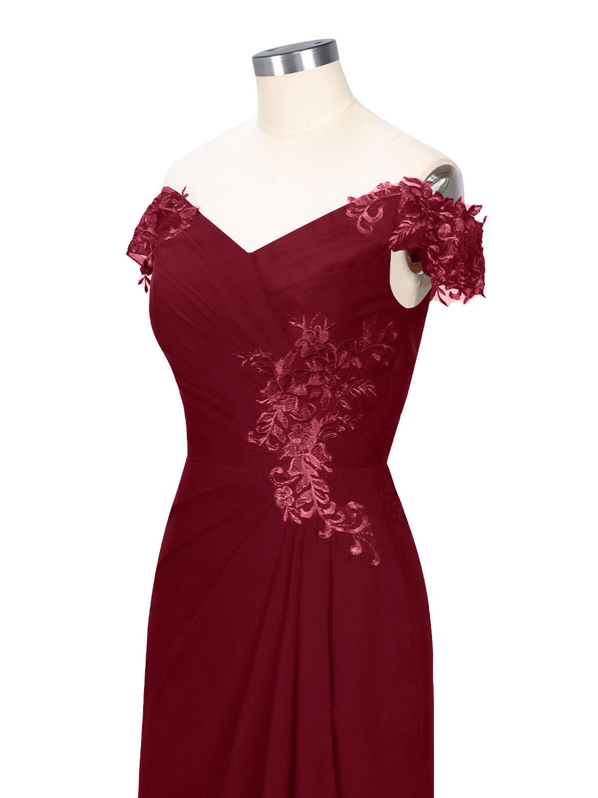 Off-Shoulder Chiffon Sheath Dress 