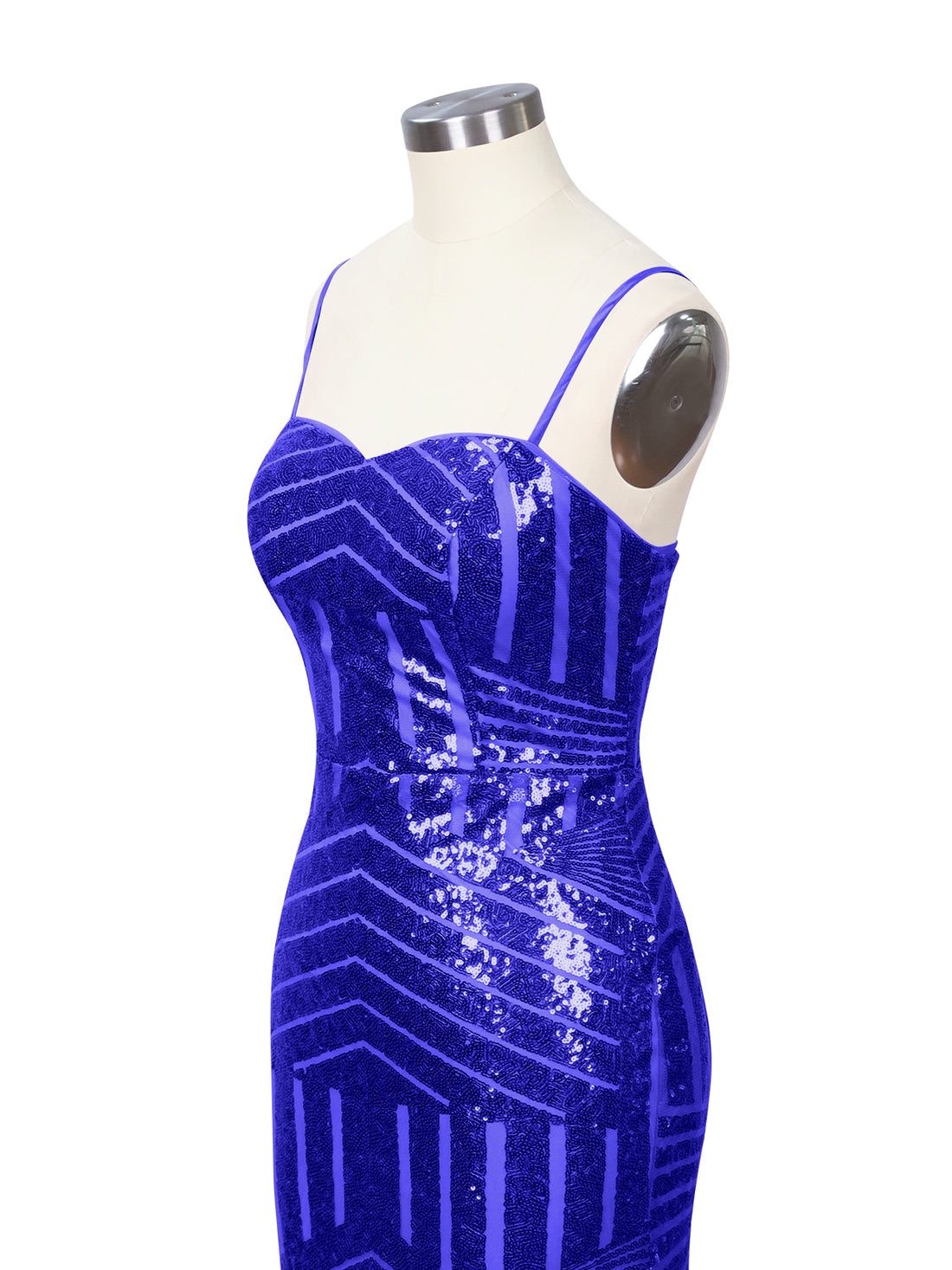 Geometric Sequin Prom Dress 
