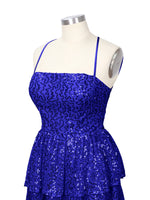 Sequined Halter Flare Mini Dress 