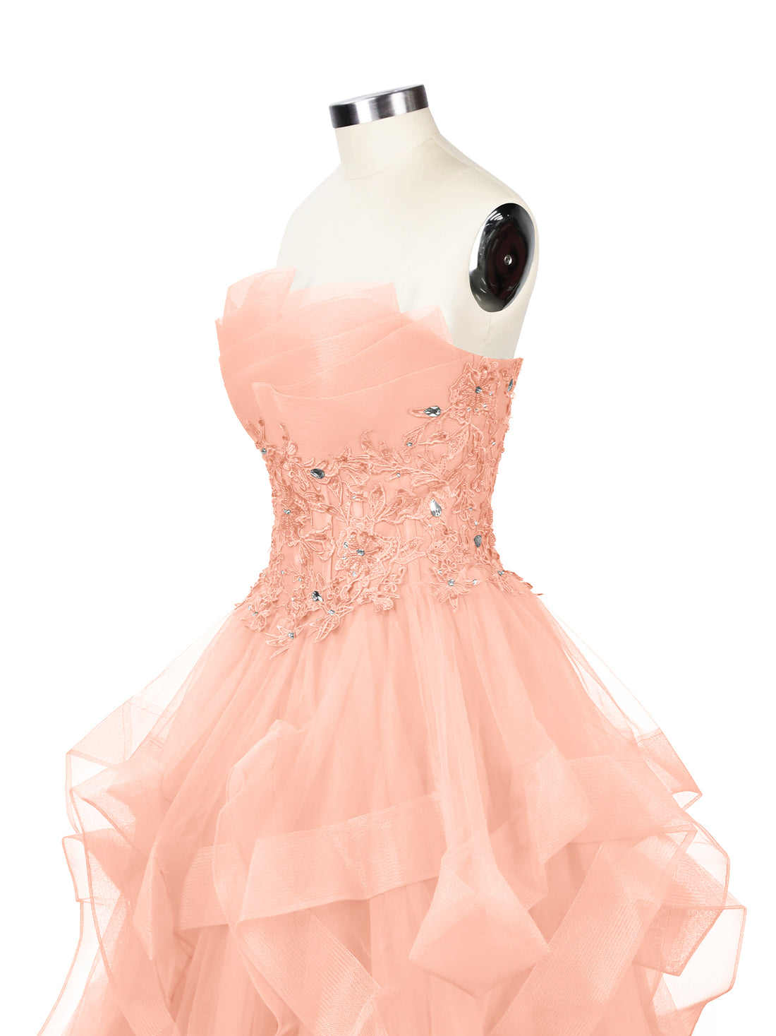 Tiered Strapless Prom Dress 
