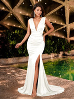 Mermaid Prom Dress with Deep V-neck 