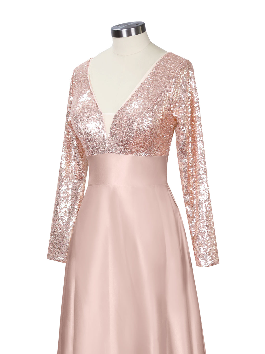 Long Sleeveless Sequin Prom Dress 