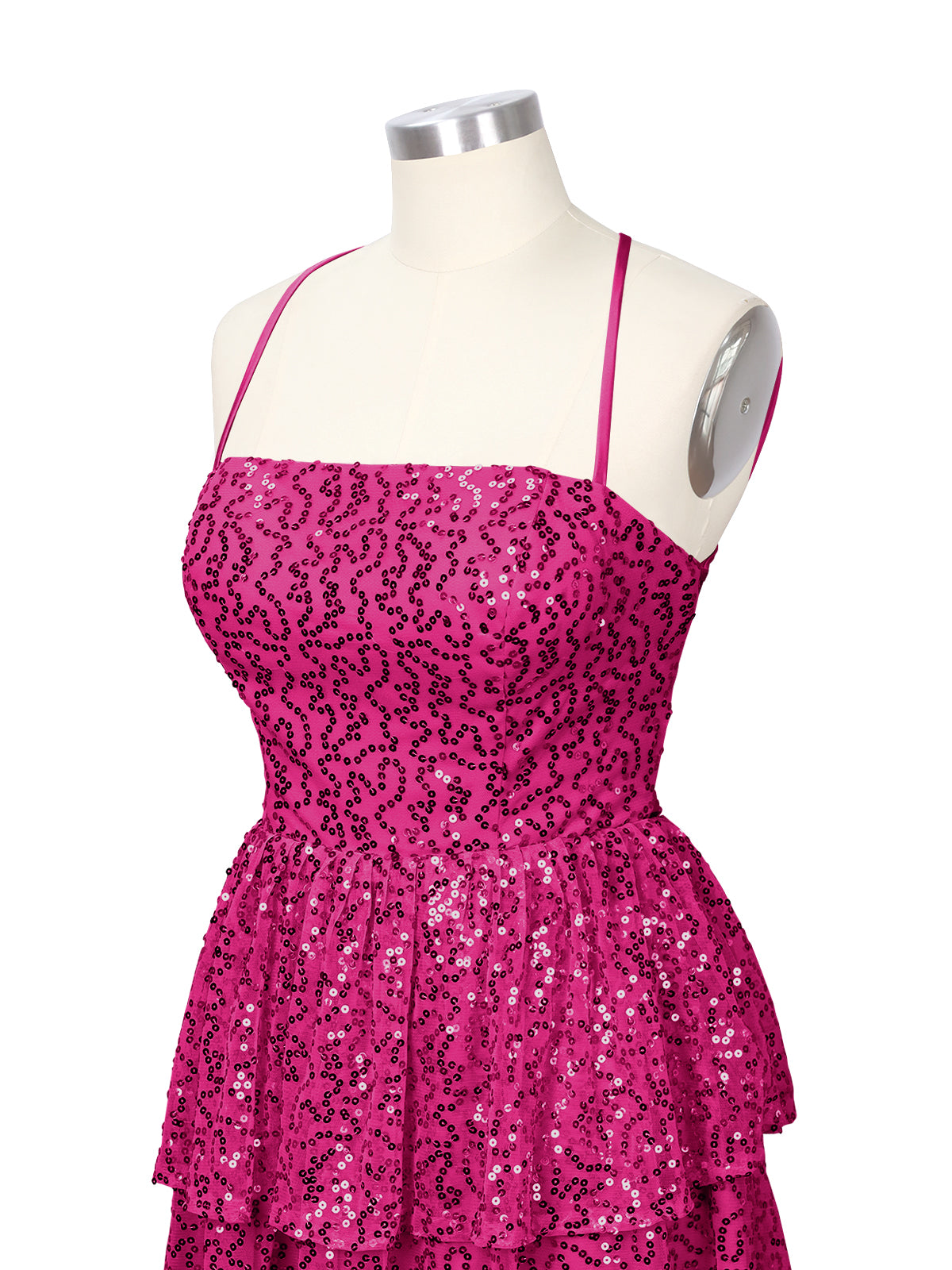 Sequined Halter Flare Mini Dress 