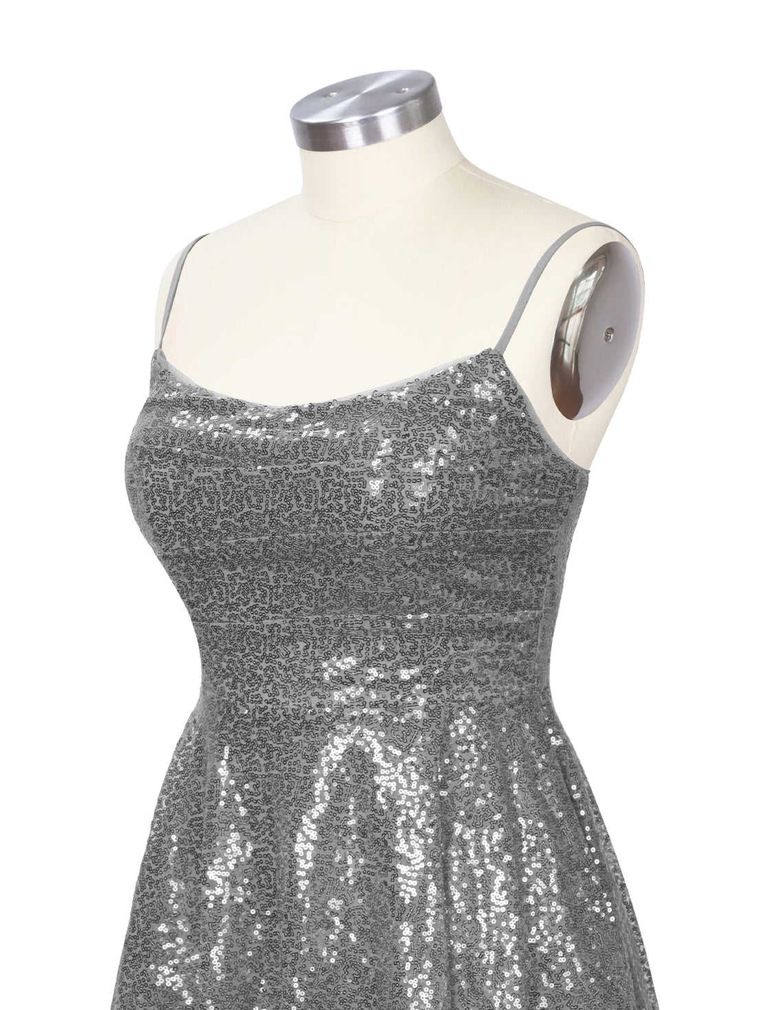 Sequin Scoop Neckline Mini Dress 