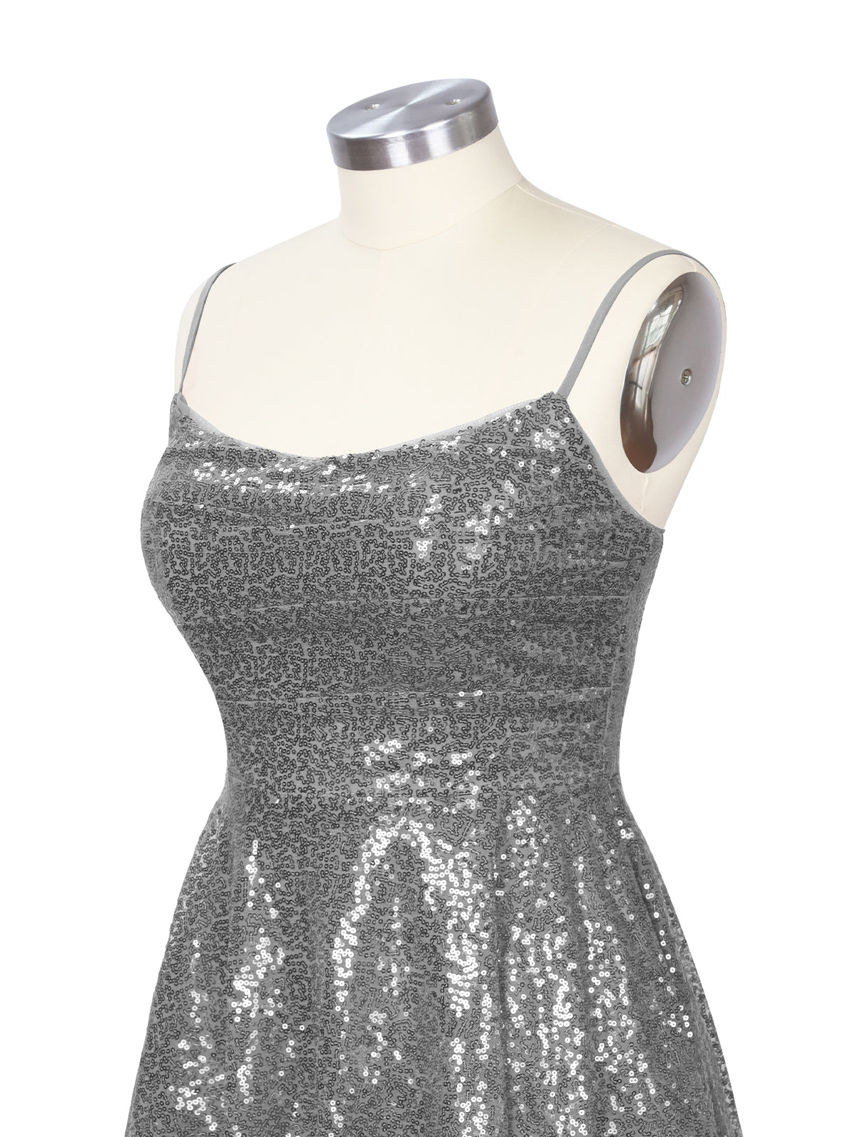 Sequin Scoop Neckline Mini Dress 