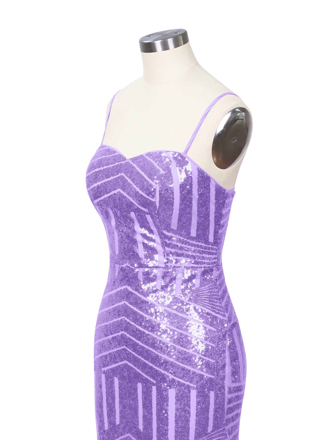 Geometric Sequin Prom Dress 