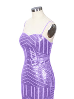 Geometric Sequin Prom Dress 