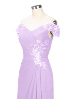 Off-Shoulder Chiffon Sheath Dress 