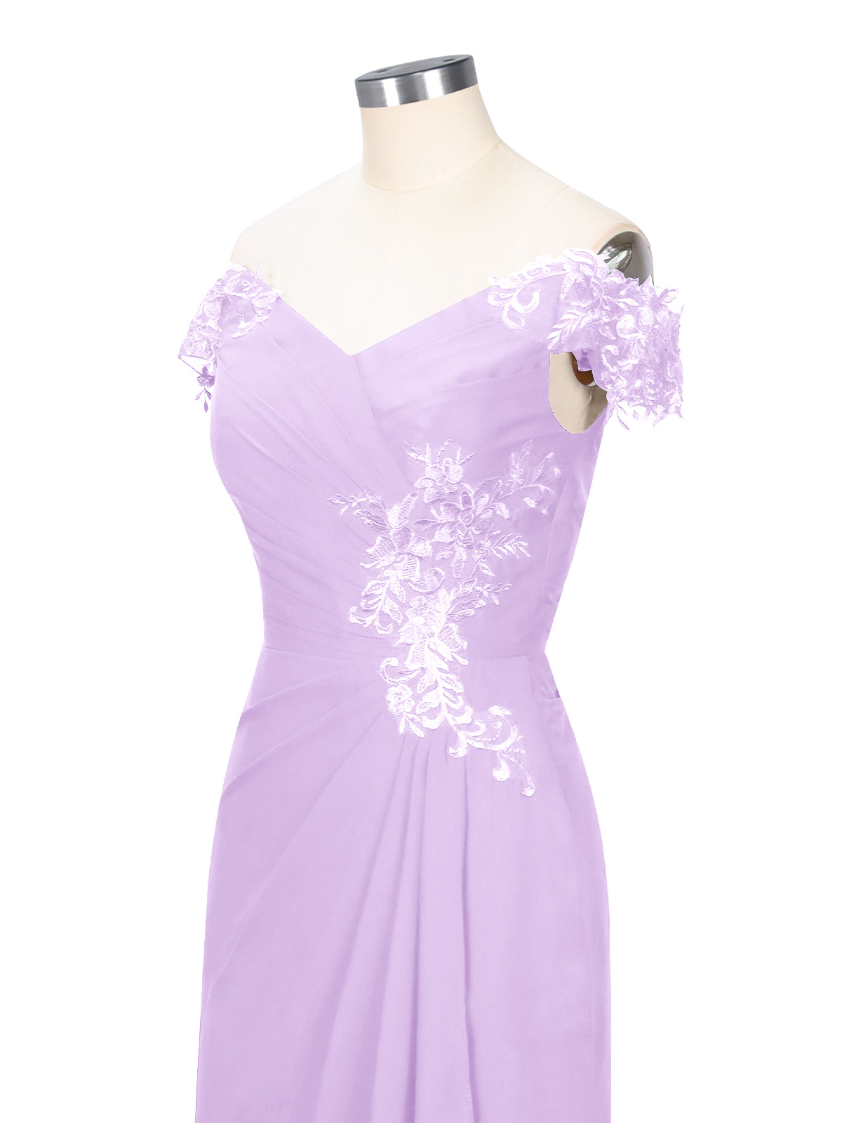 Off-Shoulder Chiffon Sheath Dress 