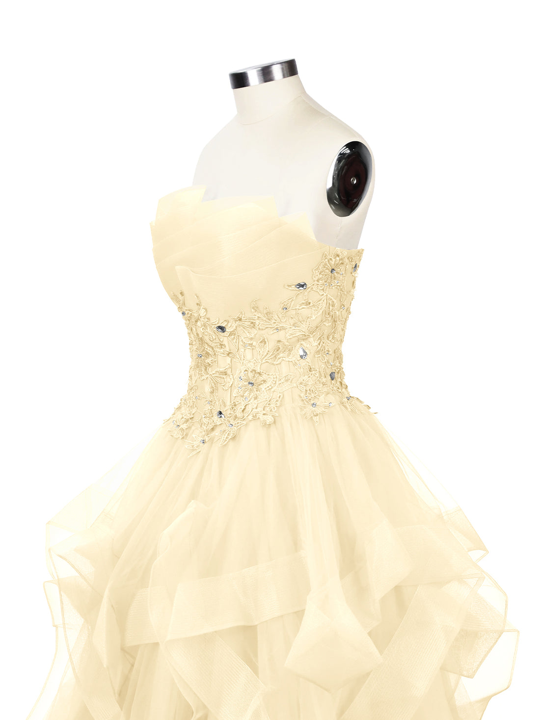 Tiered Strapless Prom Dress 