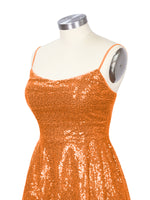 Sequin Scoop Neckline Mini Dress 