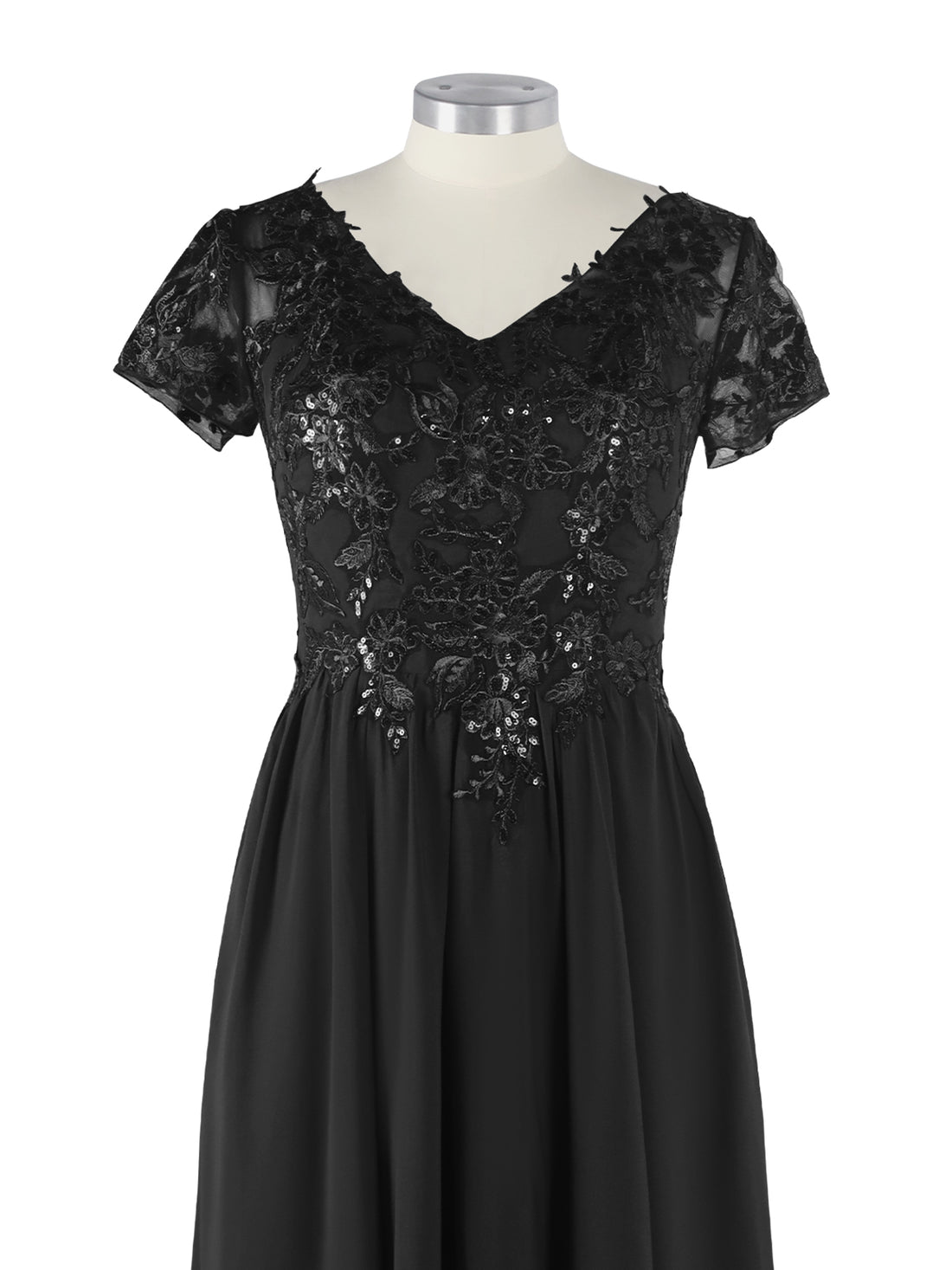 Short Sleeves Chiffon Dress 