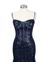 Spaghetti Sheath Prom Dress 