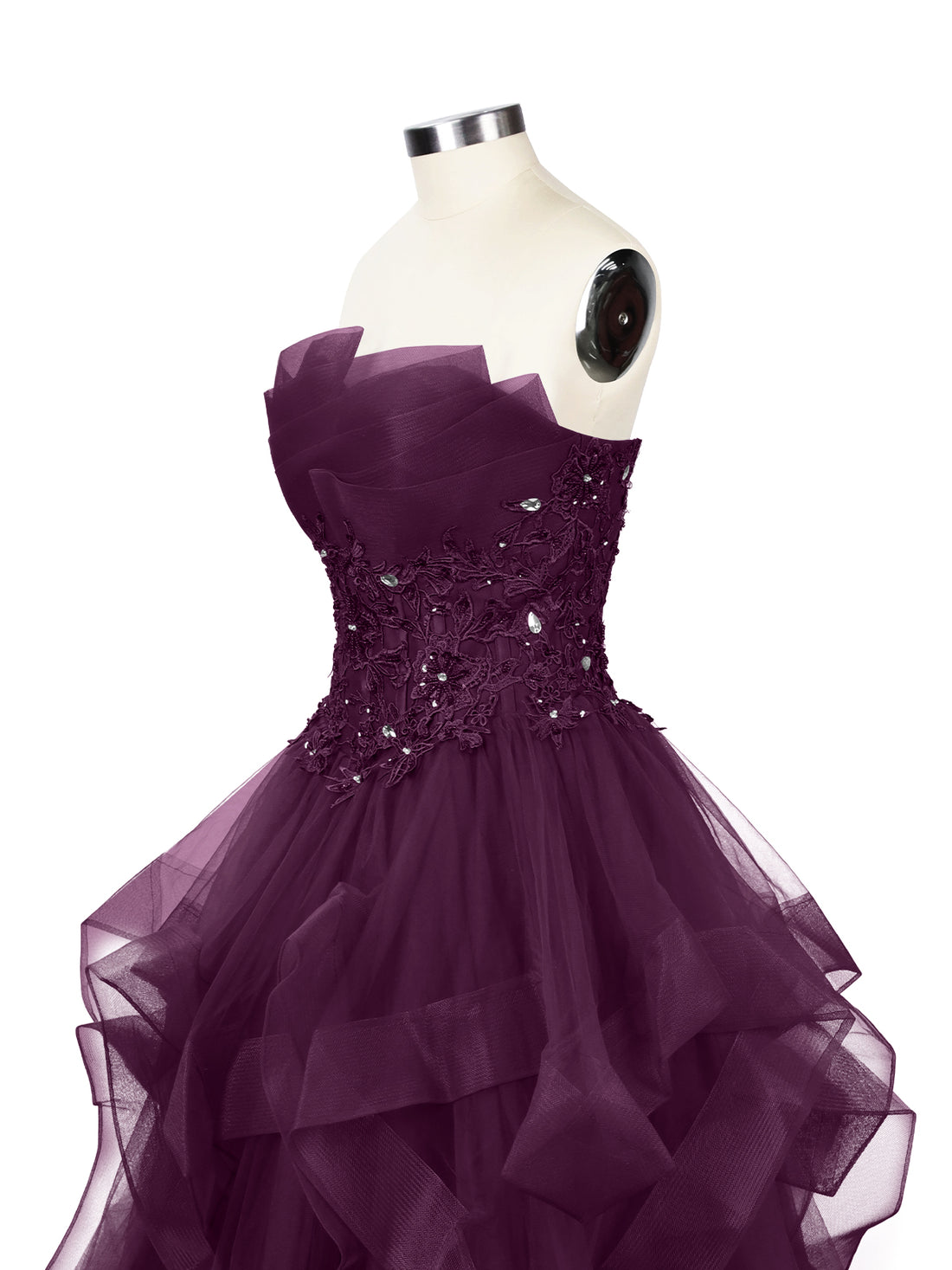 Tiered Strapless Prom Dress 