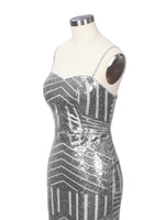 Geometric Sequin Prom Dress 