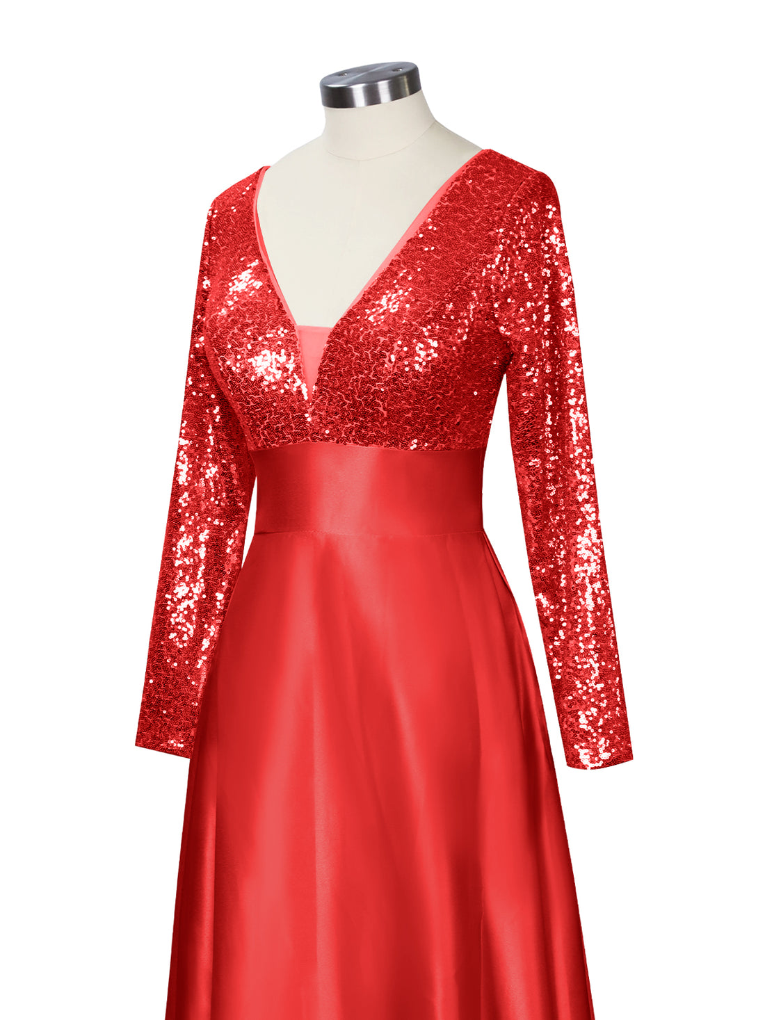 Long Sleeveless Sequin Prom Dress 
