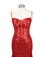 Spaghetti Sheath Prom Dress 