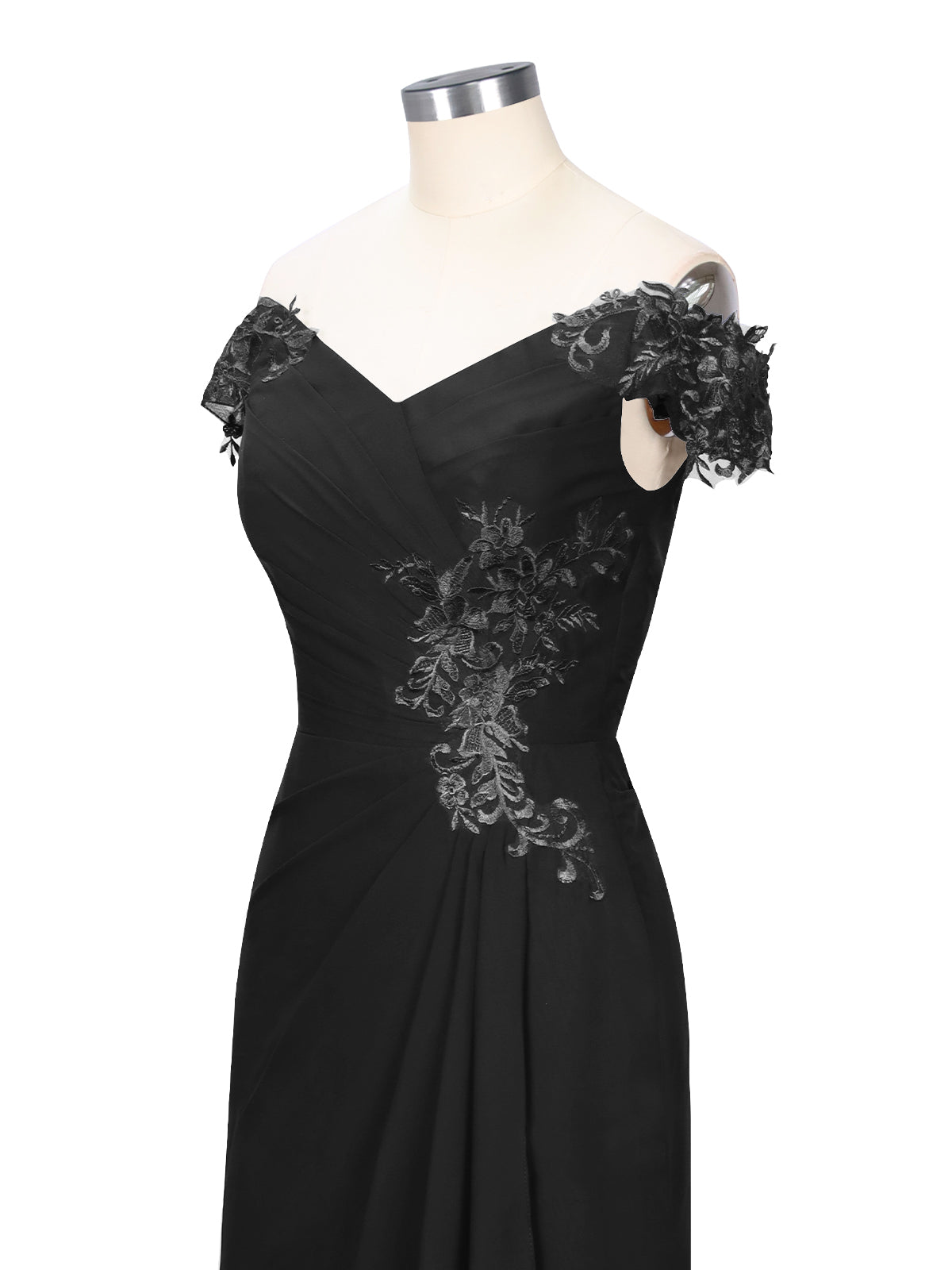 Off-Shoulder Chiffon Sheath Dress 