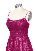 Sequin Scoop Neckline Mini Dress 