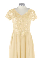 Short Sleeves Chiffon Dress 