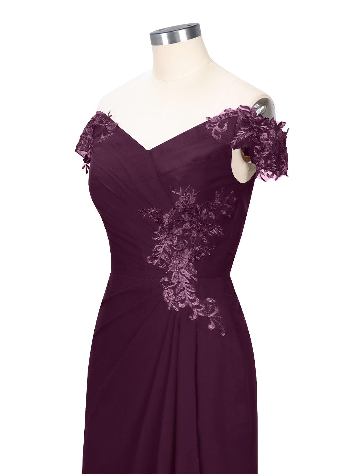Off-Shoulder Chiffon Sheath Dress 