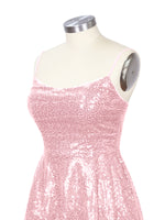 Sequin Scoop Neckline Mini Dress 