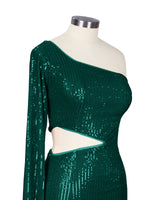 Waist Cutout One Shoulder Mini Dress 