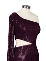Waist Cutout One Shoulder Mini Dress 