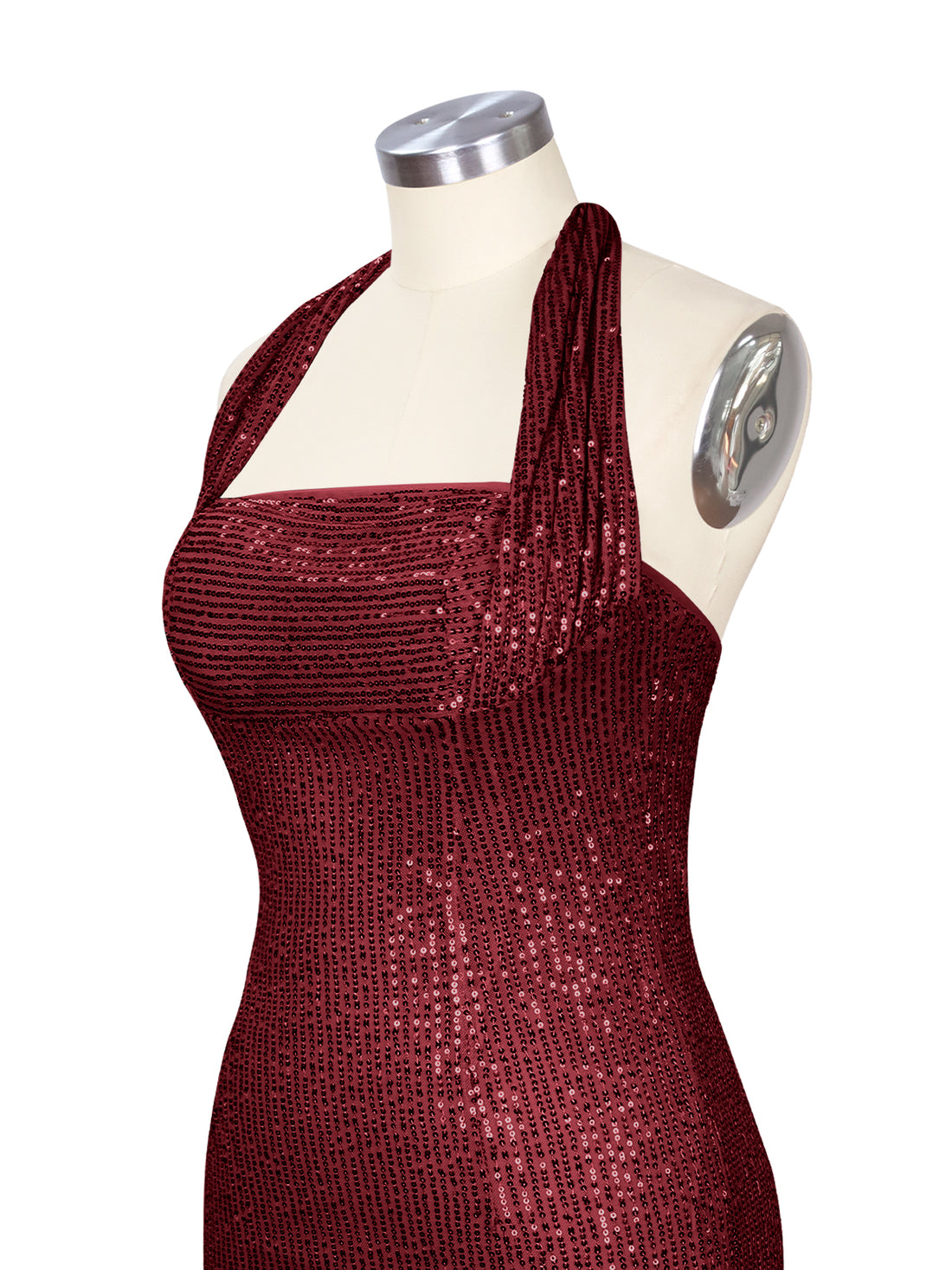 Halter Sequin Sheath Mini Dress 
