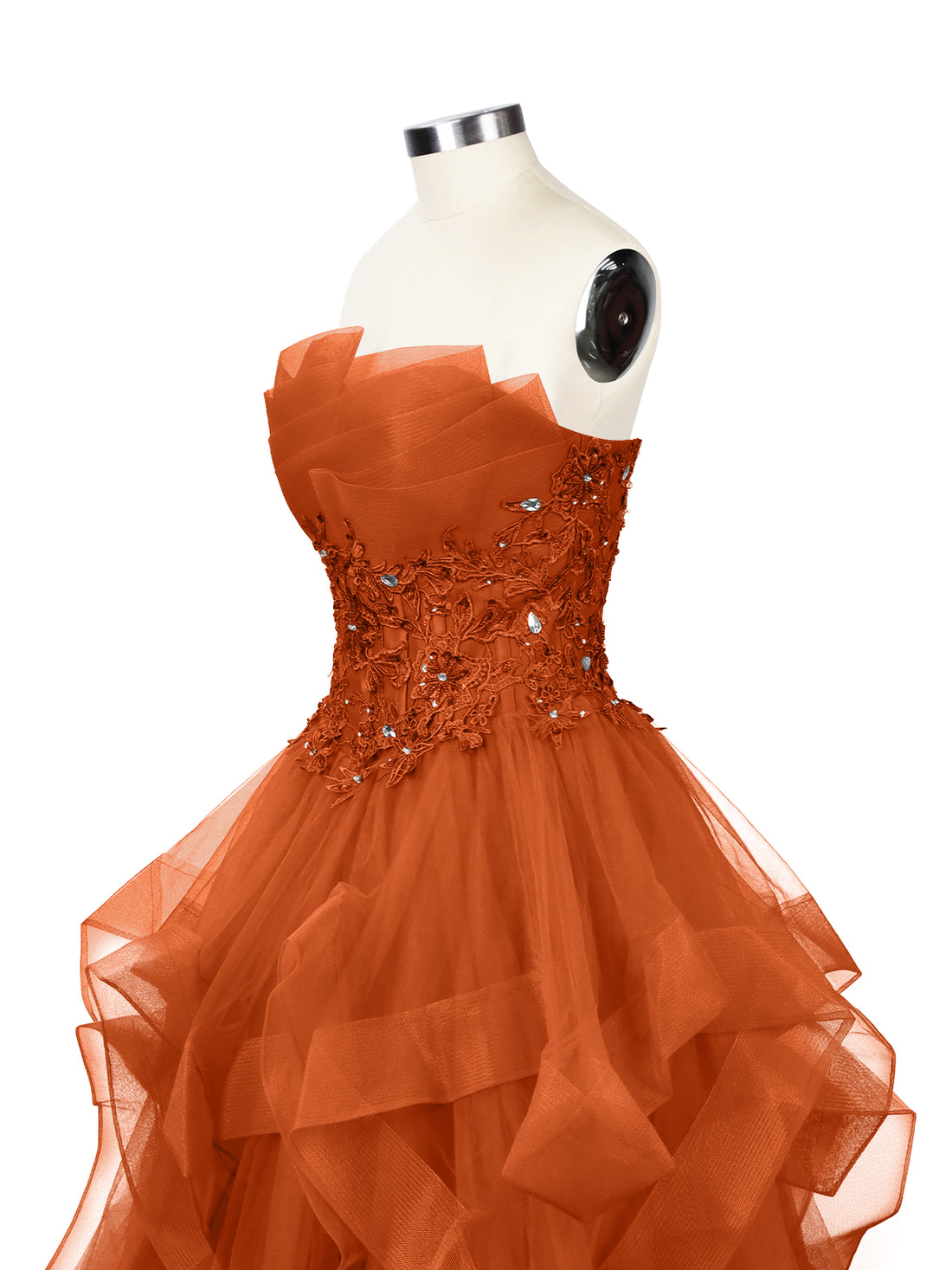 Tiered Strapless Prom Dress 