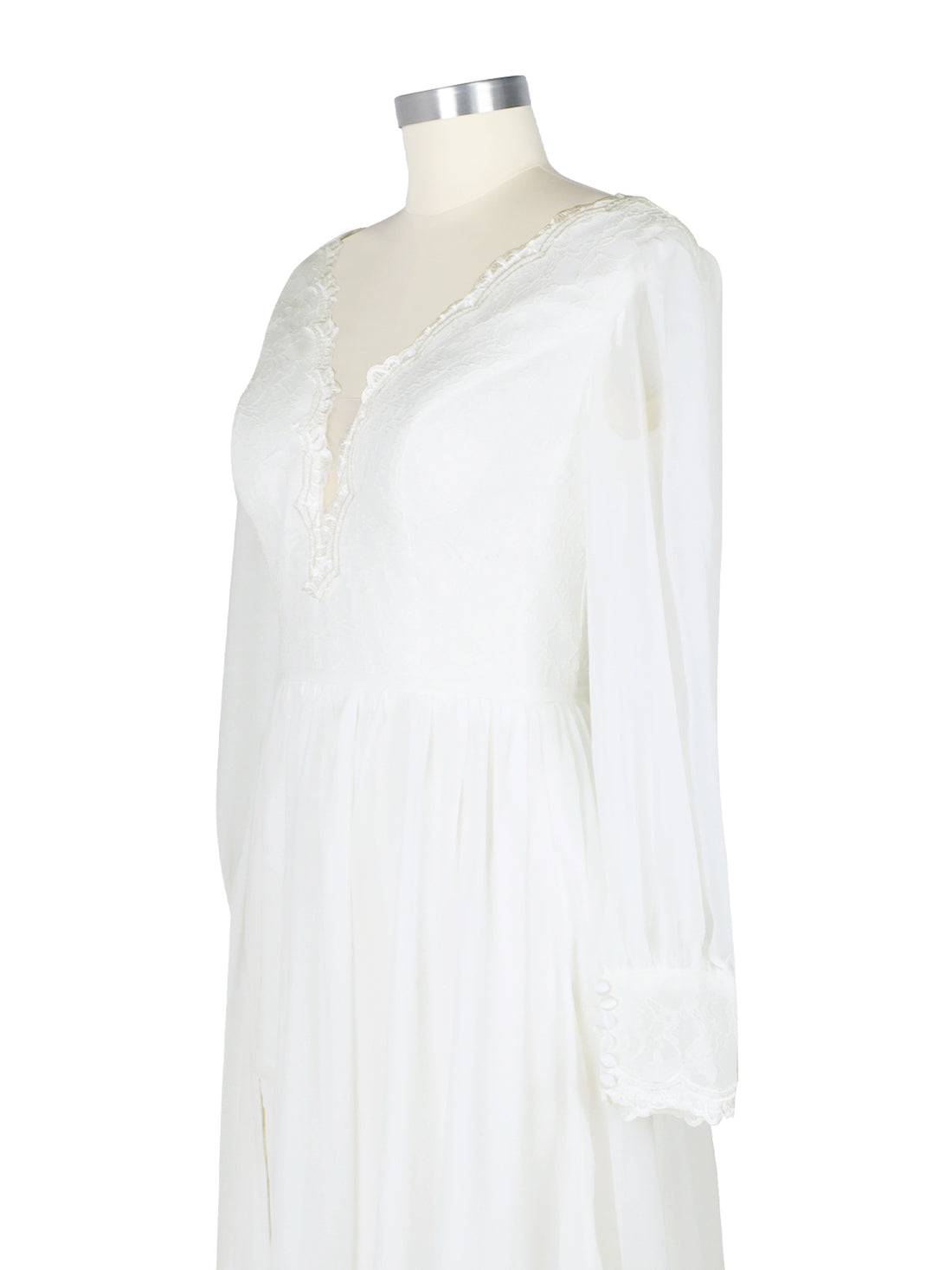 Lace V-Neck Slit Wedding Dress 
