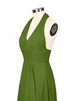 Ruched Halter Bridesmaid Dress 