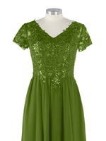 Short Sleeves Chiffon Dress 